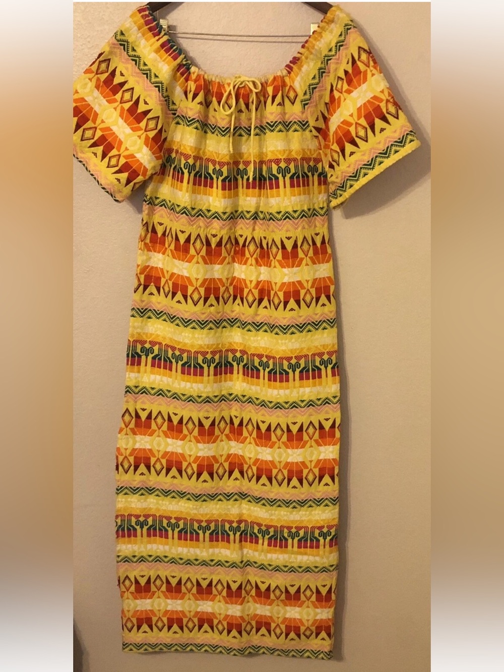 Vintage Hand Loomed Embroidered Maxi Dress Size M/L